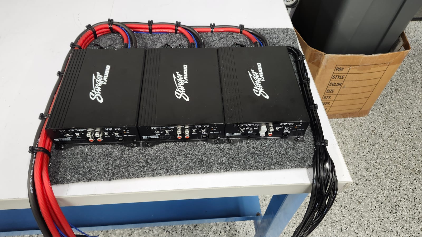 Custom amplifier rack fabrication with clean wiring loom, North County San Diego car audio